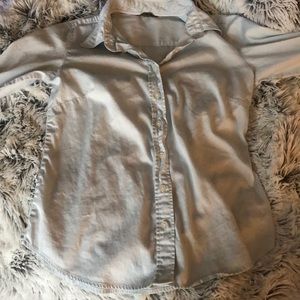 Light blue 3/4 sleeve button down